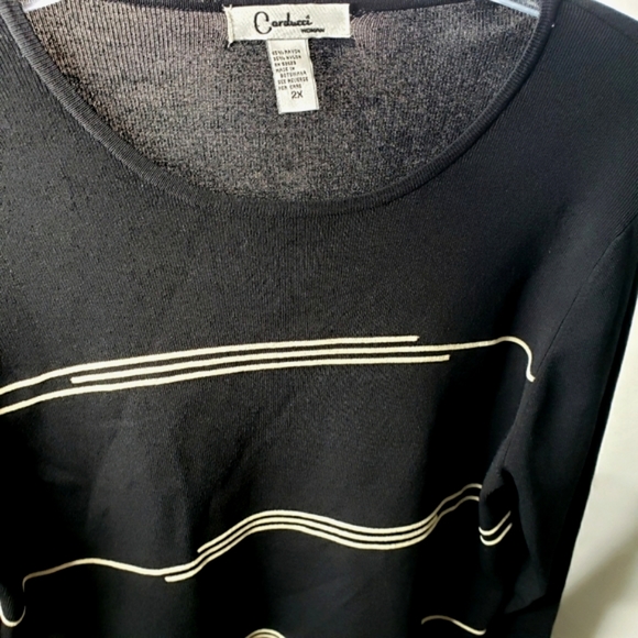 Carducci Woman Sweater Plus Size 2X Black Long Sleeve Stretchy Thick Knit - Picture 8 of 12